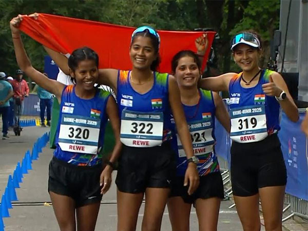 India's women's 20 km race walkers. (Photo: @Media_SAI X)