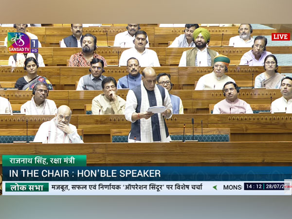 Defence Minister Rajnath Singh in Parliament (Photo/SansadTV)