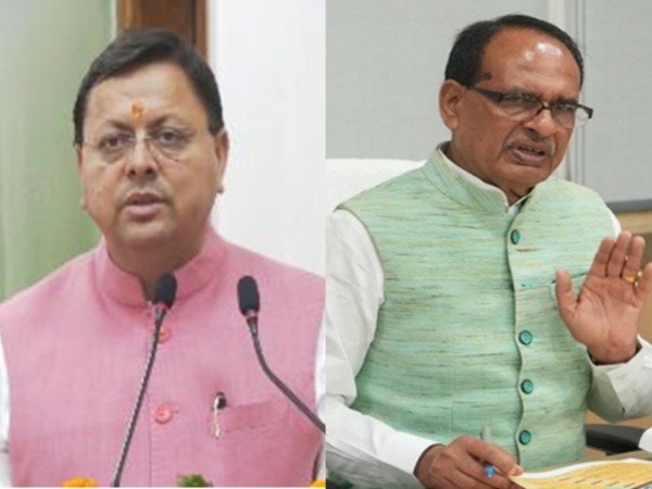 Uttarakhand CM Pushkar Singh Dhami and Union Agriculture Minister Shivraj Singh Chouhan. (Photo/ANI)