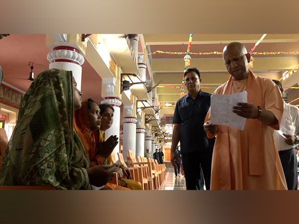 Uttar Pradesh Chief Minister Yogi Adityanath holds Janata Darshan (Photo/ANI)