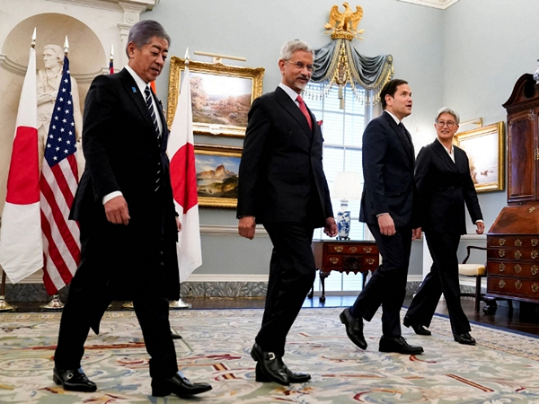 Japanese Foreign Minister Takeshi Iwaya, External Affairs Minister S Jaishankar, US Secretary of State Marco Rubio and Australian Foreign Minister Penny Wong (Photo/Reuters)