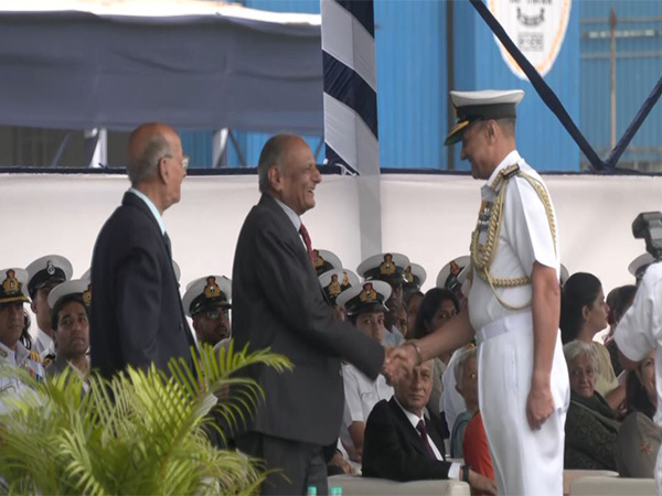 Vice Admiral Krishna Swaminathan at the ceremonial parade in Mumbai (Photo/ANI)