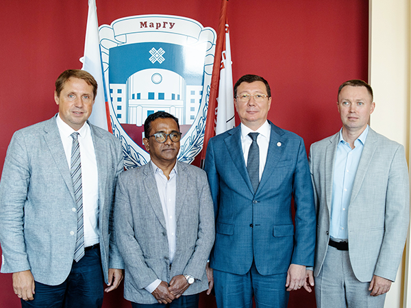 Rector Prof. Mikhail Shvetsov, Deputy Chairman of the Government of Mari El, Minister of Culture and National Affairs Mr. Konstantin Ivanov, and Minister of Health Mr. Vladimir Gladnev.