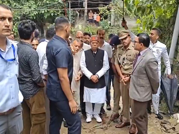 Himachal Pradesh Governor Shiv Pratap Shukla visits disaster-affected areas. (Photo/ANI)
