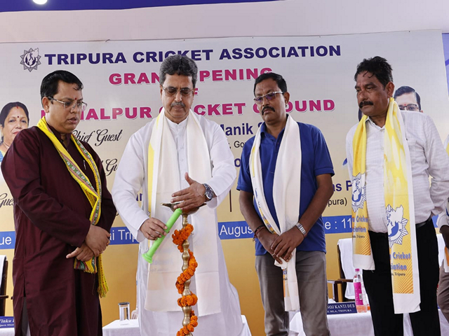 Tripura CM Manik Saha with other leaders (Photo/ANI) Tripura CM Manik Saha with other leaders (Photo/ANI)