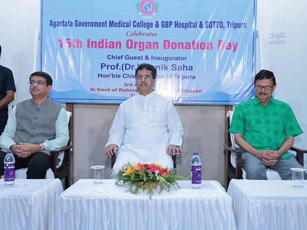 Tripura CM Manik Saha flagged off walkathon on occasion of 15th Organ Donation Day. (Photo/ANI)