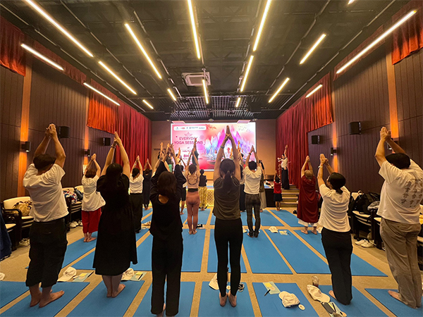 Visitors immersing in Yoga session at the India Pavilion at World Expo 2025 Osaka (Photo/ X@IndianEmbTokyo)
