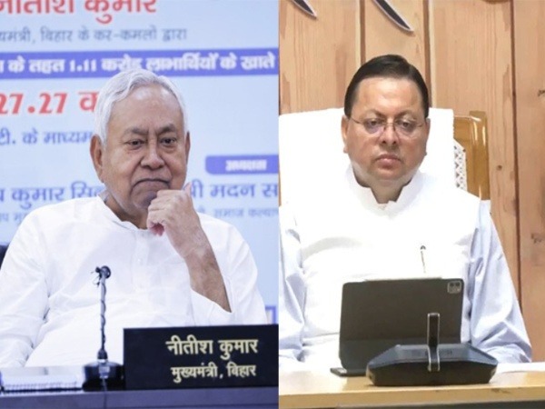 : Bihar Chief Minister Nitish Kumar (left) and Uttarakhand CM Pushkar Singh Dhami (right) (Photo/ANI)