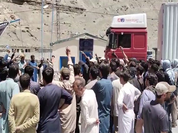 PoGB traders protest at the Sost Dry Port (Image/ANI)