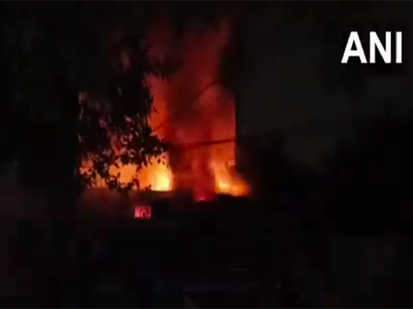 Massive blaze breaks out at Inderlok shoe market (Photo/ANI)