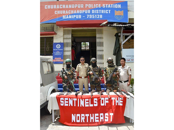Security forces with seized weapons in Manipur. (Photo/PRO & Spokesperson, Ministry of Defence)