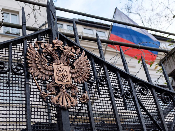 An emblem is displayed on the gate of the Russian Embassy in London (Image/Russia) An emblem is displayed on the gate of the Russian Embassy in London (Image/Russia)