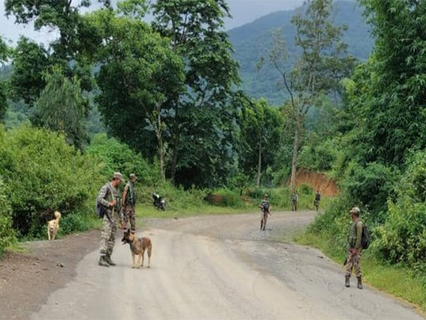 Area Domination & Patrolling Conducted by Manipur Police & Central Forces on Monday (Photo/ANI)