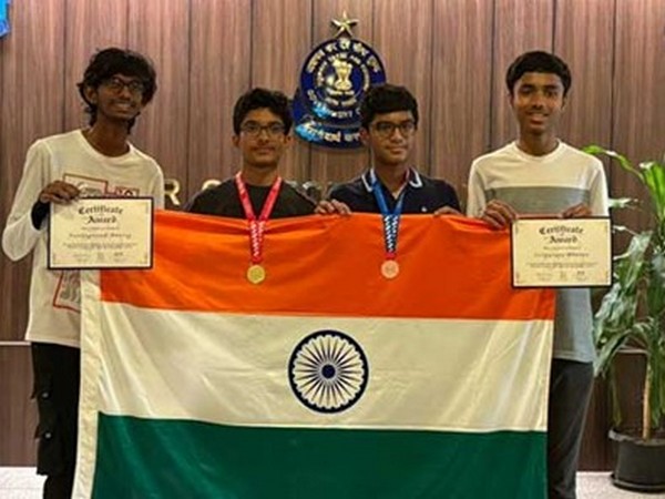 The team of 4 young boys from India at the 22nd International Linguistics Olympiad 2025 (Photo/ANI)