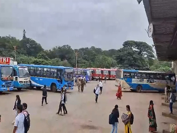 Karnataka state-wide bus strike reaches border district of Belagavi; services disrupted at central bus stand. (Photo/ANI)