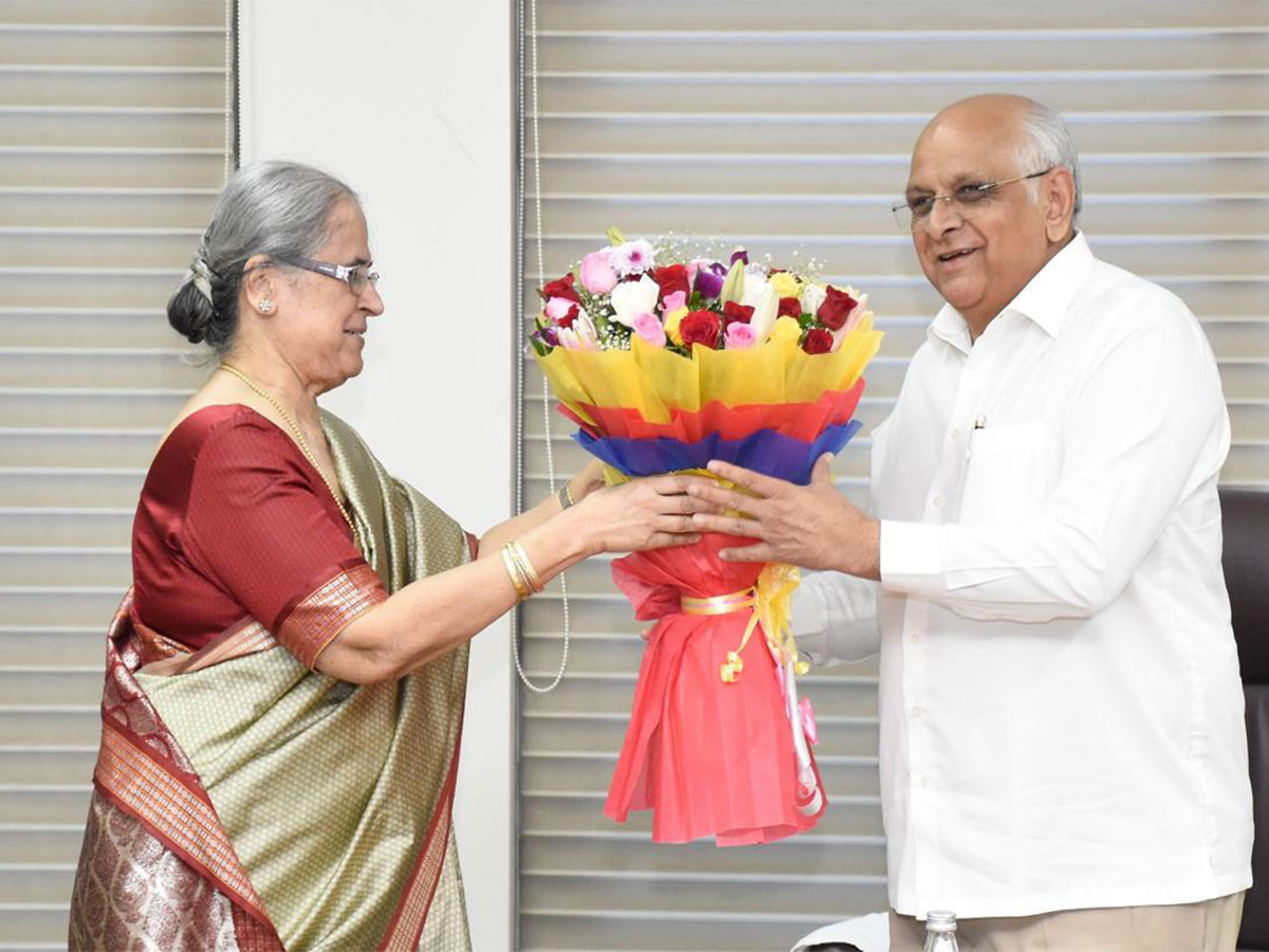 UCC committee chairperson Ranjana Desai pays courtesy visit to Gujarat CM Bhupendra Patel (Photo/X @Bhupendrapbjp)