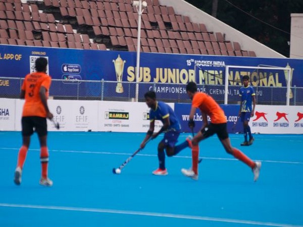 Uttar Pradesh Hockey in action in their match. (Photo: Hockey India)
