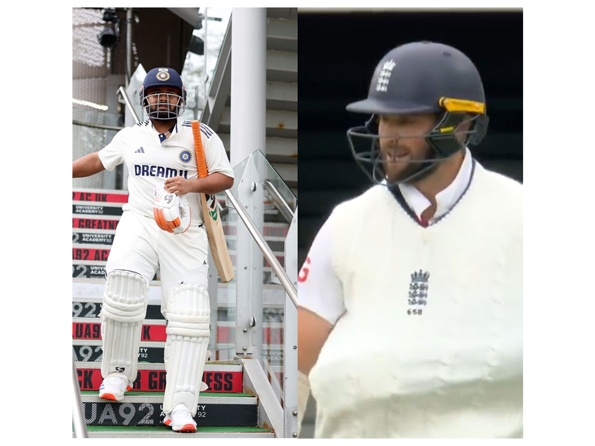 Rishabh Pant and Chris Woakes (Photo: @BCCI/ @englandcricket X)