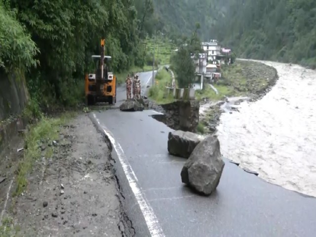 Latest visuals from the route to ground zero of Uttarkashi cloudburst.  (Photo/ANI)