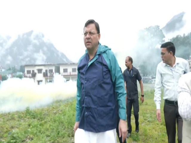 Uttarakhand Chief Minister Pushkar Singh Dhami at Uttarkashi (Photo/ANI)