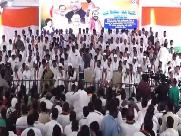 Telangana Congress Protest at Jantar Mantar (Photo/ANI)