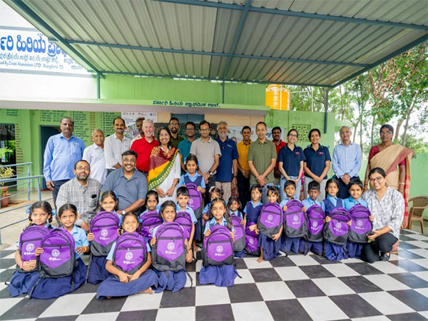 Mr. Santhosh Kumar, TI India, and Mr. Dhananjay Ganjoo, TAPF along with their senior leadership team visited GMS Heggadadevanapura, distributing bags and serving mid-day meals
