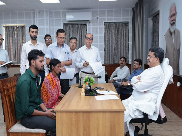 Chief Minister of Tripura Manik Saha during Mukhyamantri Samipeshu initiative. (Photo/ANI)