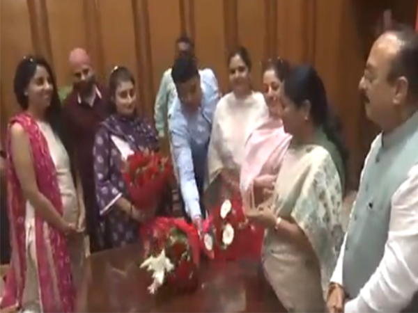 Parents meet Delhi CM Rekha Gupta (Photo/ANI)