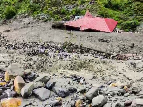 A view of massive mudslide that struck Dharali following a cloudburst (Photo/ANI) 