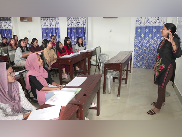 Girls attending coaching class at the Assam Rifles Centre in Ukhrul, Manipur (Photo/ANI)