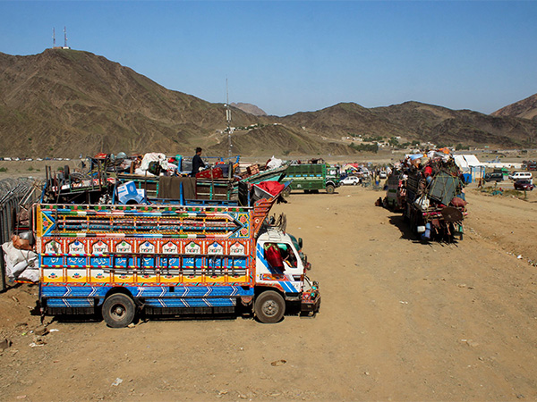 Trucks carrying Afghan nationals expelled from Pakistan are seen parked as refugees wait for registration at the Omari refugee camp near the Torkham border in Mohmand Dara, Nangarhar province, Afghanistan (File Photo/Reuters)