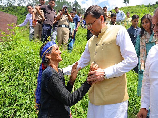 Uttarakhand CM Dhami meets affected citizens in disaster relief camps. (Photo/ANI)