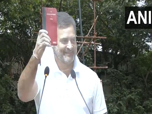 Cut-out of Lok Sabha LoP Rahul Gandhi at the 'Vote Adhikaar Rally' venue in Bengaluru (Photo/ANI)