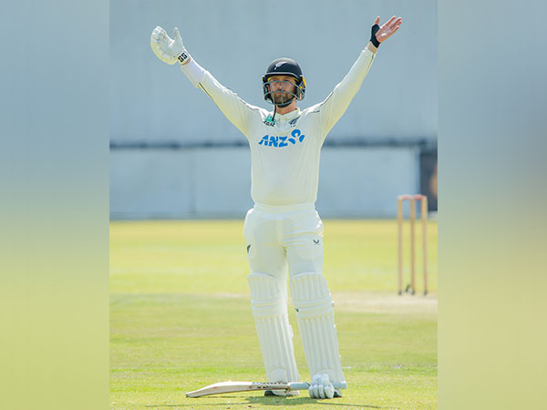 Devon Conway celebrating his ton. (Photo: @ZimCricketv X)