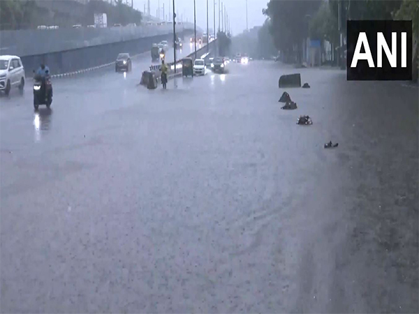 Heavy rain causes severe waterlogging in the Punjabi Bagh area, Delhi(Photo/ANI)