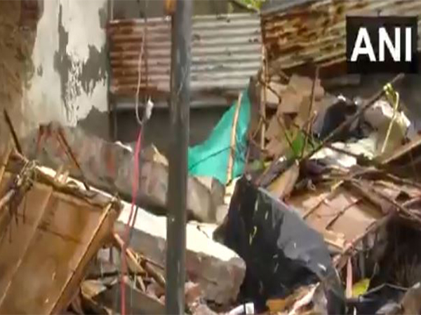 Wall collapsed in Hari Nagar due to Heavy rain (Photo/ANI)