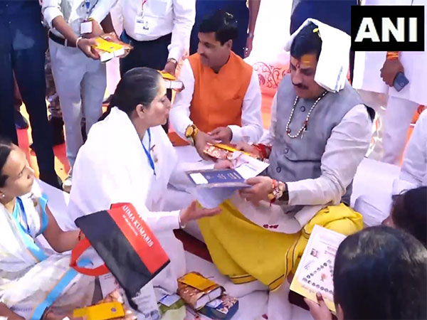 MP CM Mohan Yadav celebrates Raksha Bandhan (Photo/ANI)
