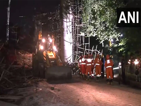 Rescue work underway in Nagpur after portion of under-construction structure collapsed (Photo/ANI)