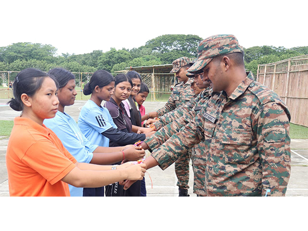 Red Shield Gunners celebrate Raksha Bandhan with Tripura's school children (PhotoANI)