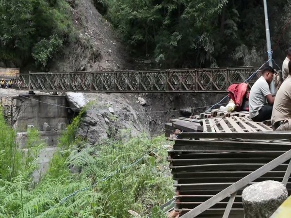 Bailey Bridge being constructed in Gangnani. (Photo/ANI)