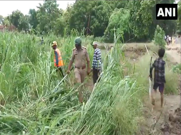 Forest team launches drone search operation after leopard was sighted in a Prayagraj village (Photo/ANI)