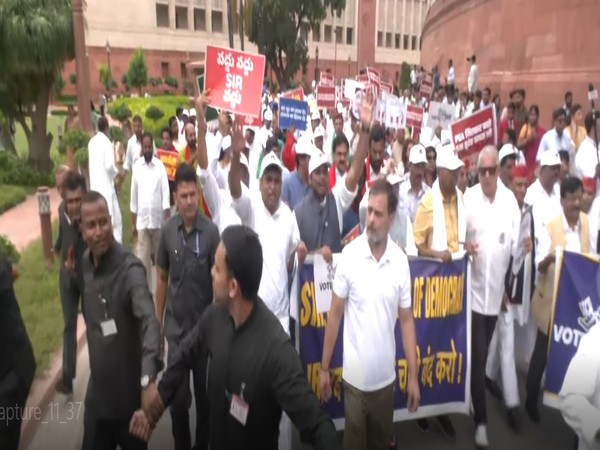 NDIA bloc MPs protest march over SIR (Photo/ANI)