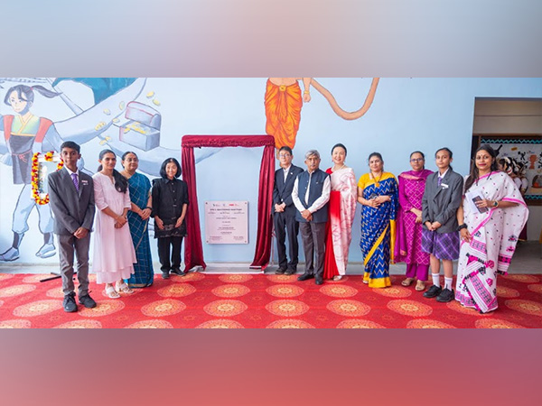 The unveiling of India and Japan children’s mural project by Hokuto Kaya, Consulate-General of Japan in Bengaluru at Ekya School, Byrathi