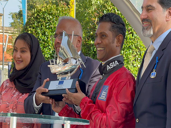 Suraj Narredu with the Shergar Cup Trophy (Photo: Suraj Narredu's media team)