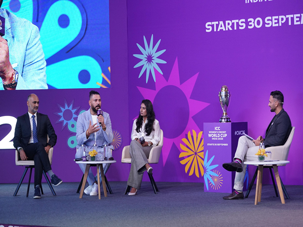 ICC CEO Sanjog Gupta with Yuvraj Singh, Mithali Raj at 50 Days to Go’ event for Women’s Cricket World Cup 2025 (Photo: ICC)