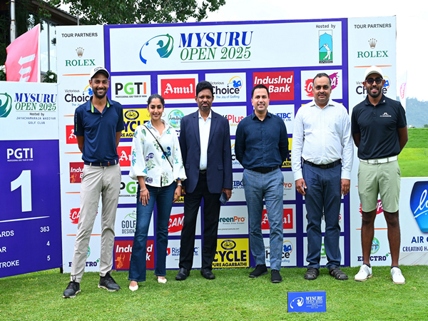 Golfer Angad Cheema (Left most) and PGTI Order of Merit leader Yuvraj Sandhu (Right most) with PGTI officials at inauguration of Mysuru Open 2025 (Image: PGTI) Golfer Angad Cheema (Left most) and PGTI Order of Merit leader Yuvraj Sandhu (Right most) with PGTI officials at inauguration of Mysuru Open 2025 (Image: PGTI)