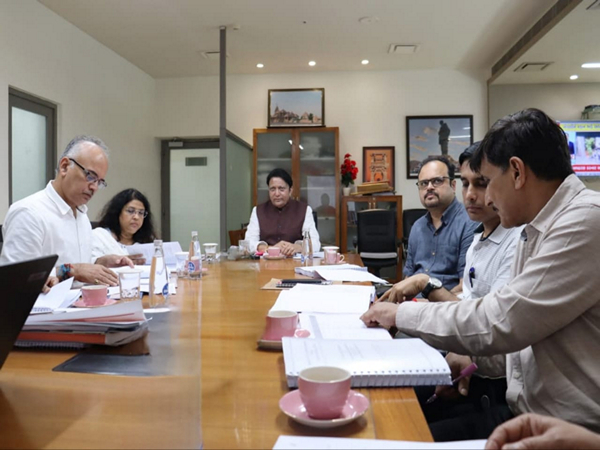 Gujarat Industries Minister Balvantsinh Rajput chairing a committee meeting in Gandhinagar (Photo/ANI) 