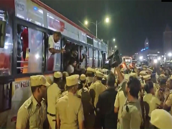 Chennai sanitation workers detained at midnight. (Photo/ANI)
