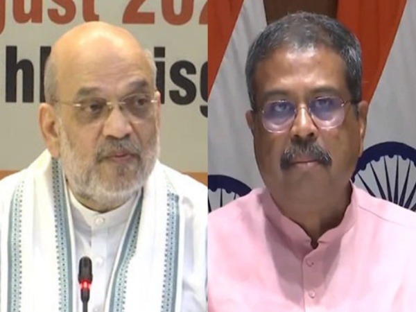 Union Home Minister Amit Shah and Union Minister Dharmendra Pradhan (Photo/ANI)