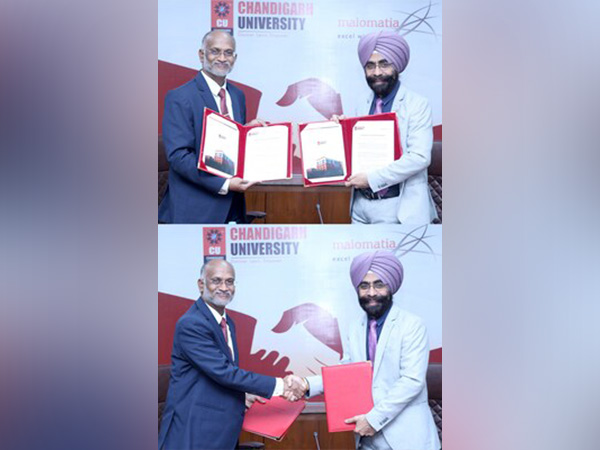Chandigarh University's Vice Chancellor along with Malomatia Officials during MoU Signing at Chandigarh University Gharuan Campus